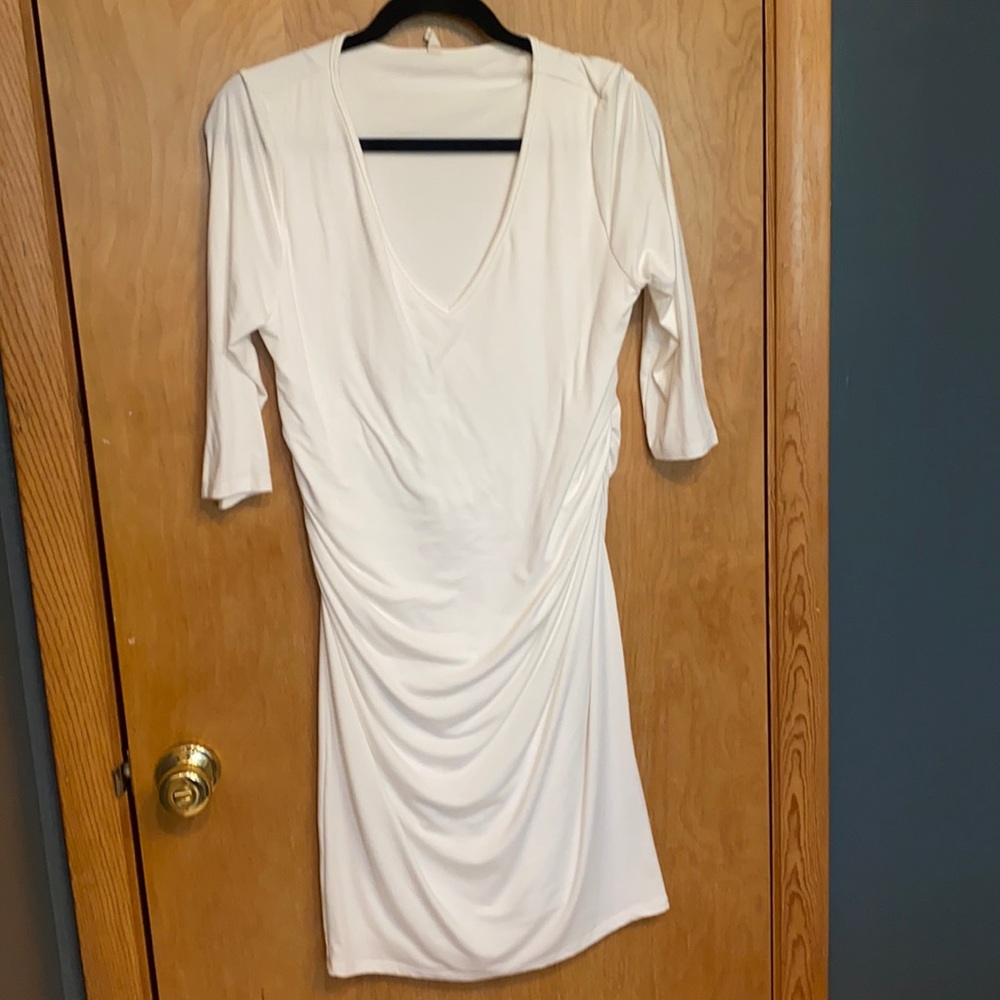 Longsleeve white maternity dress